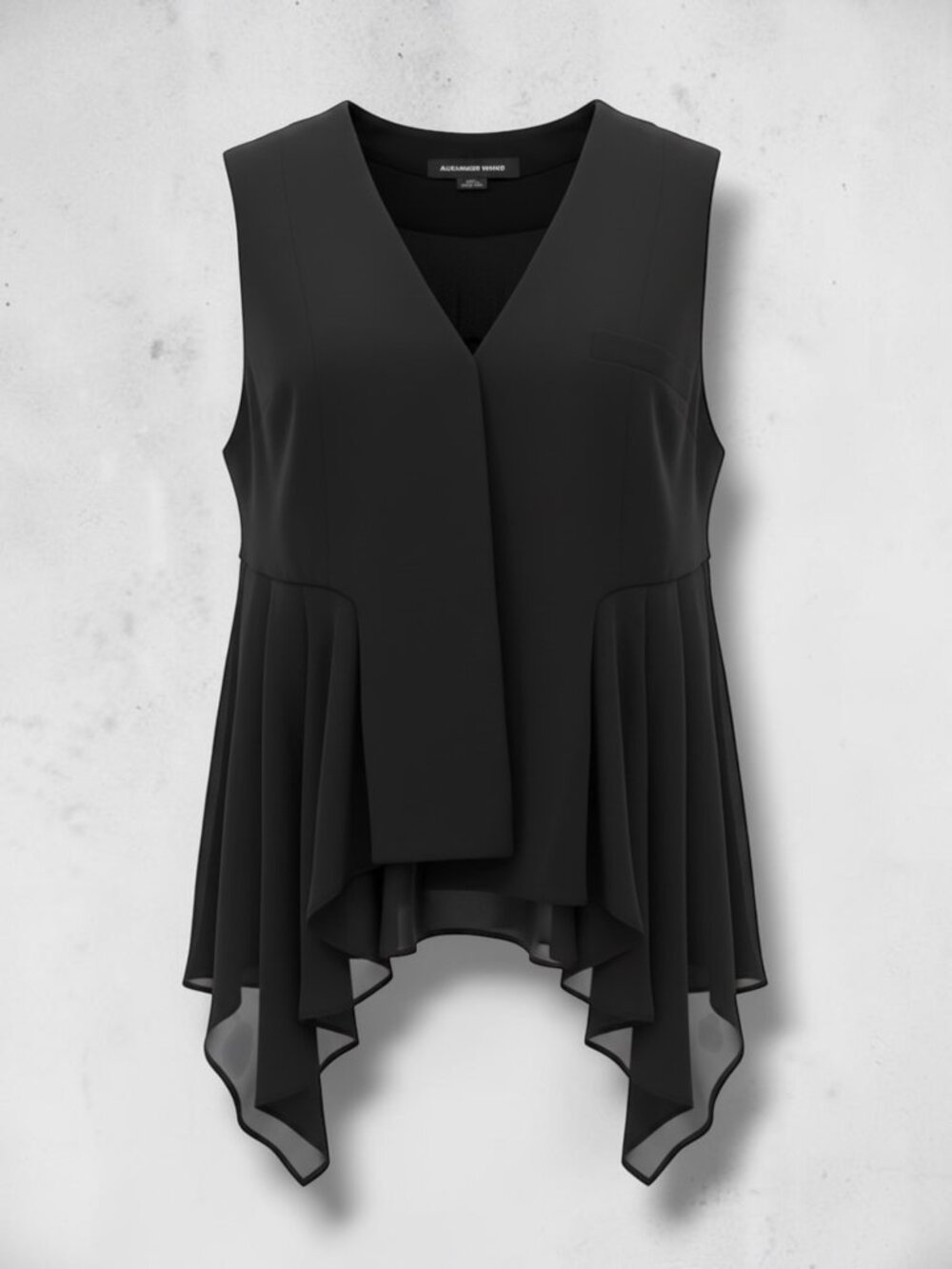 Vintage Alexander Wang Tuxedo Gilet w/ Chiffon‎ Hem